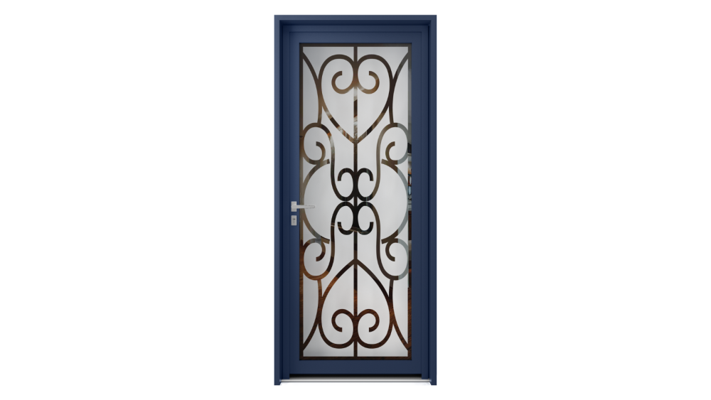 Porte d'entrée parclosé gamme lumière HADES Porte d'entrée originale avec des décors transparents tout le long de la porte